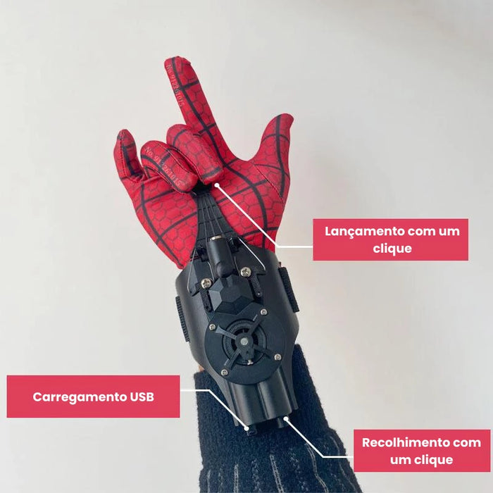 Lançador de Teia do Homem Aranha - Kit com Luva e Cabo USB