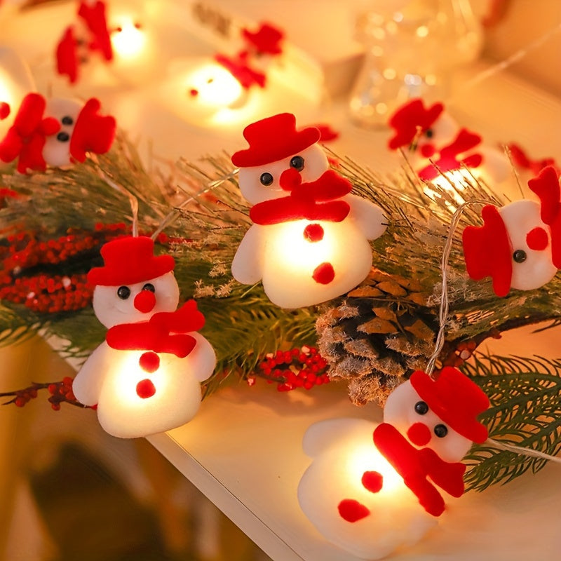 10 Luzes de Corda de Boneco de Neve LED