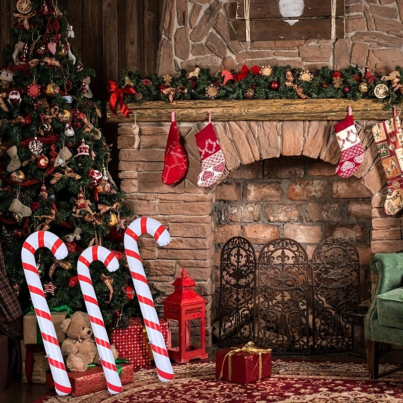 4 unidades, Decoração Inflável Gigante de Bastão de Doces de Natal