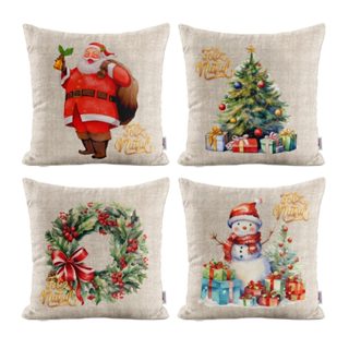 Kit Capas de Almofadas de Natal Para Decoração de Sofá